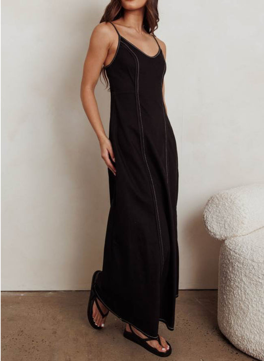 Camilla Black Contrast Denim dress