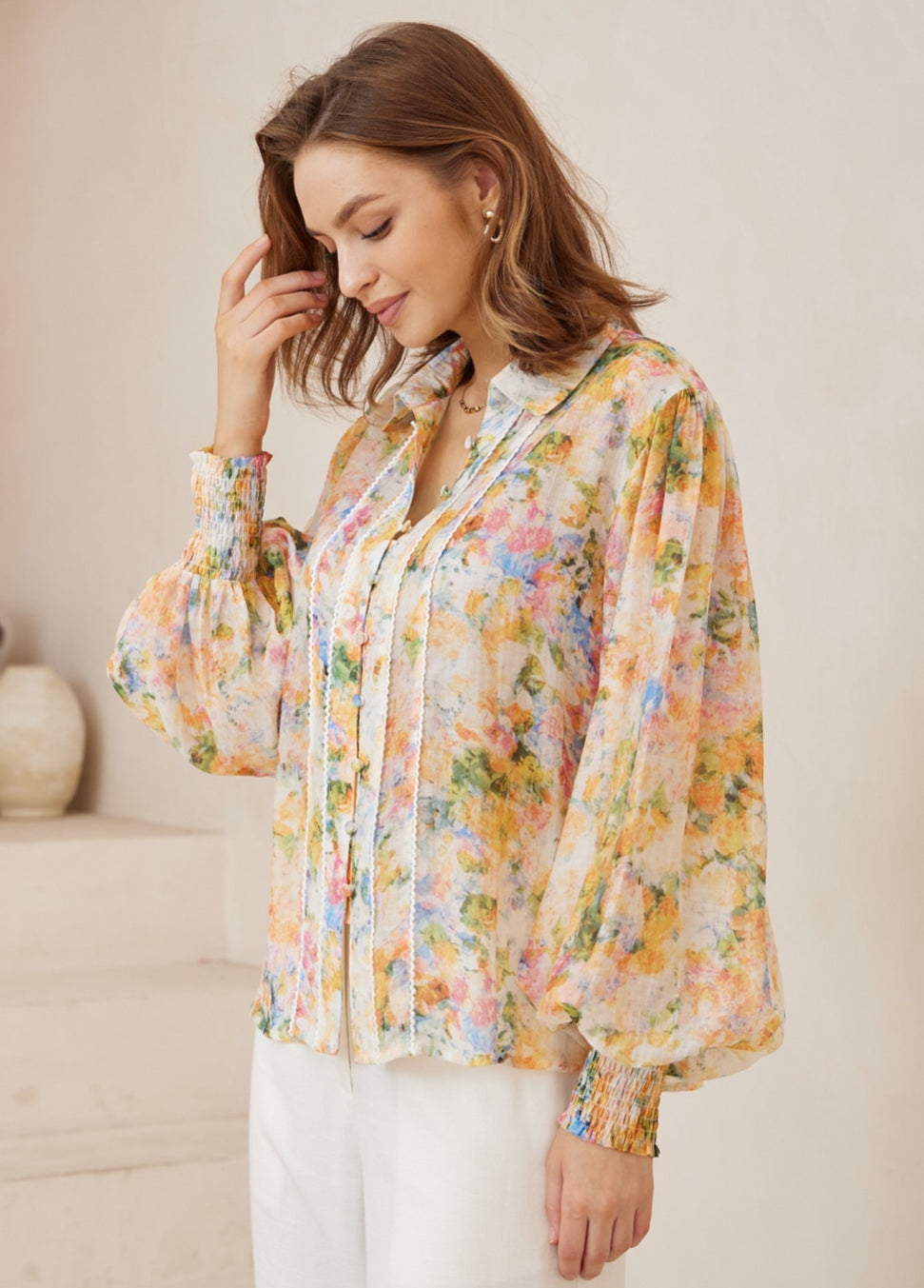 Elizabeth Monet print Blouse