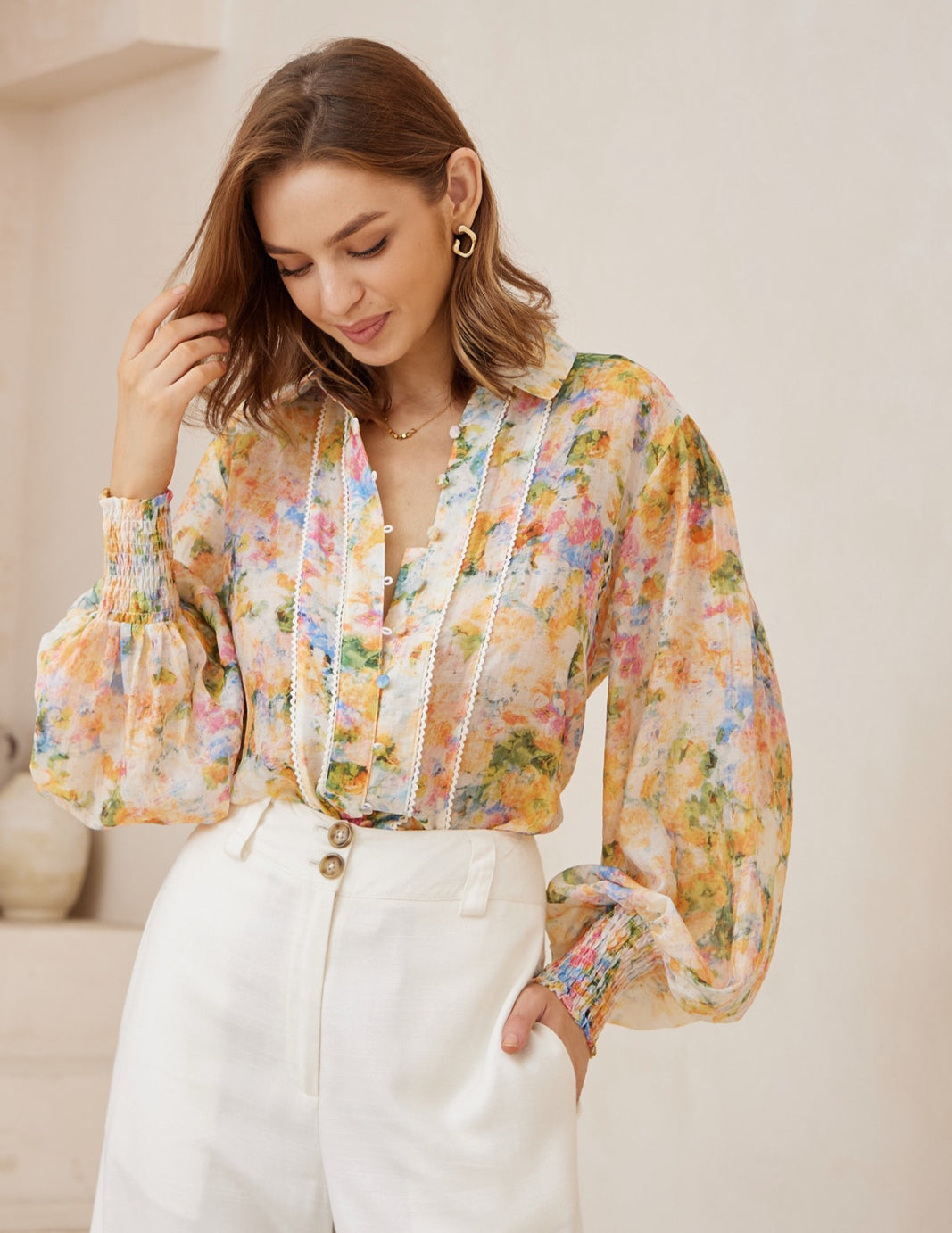 Elizabeth Monet print Blouse