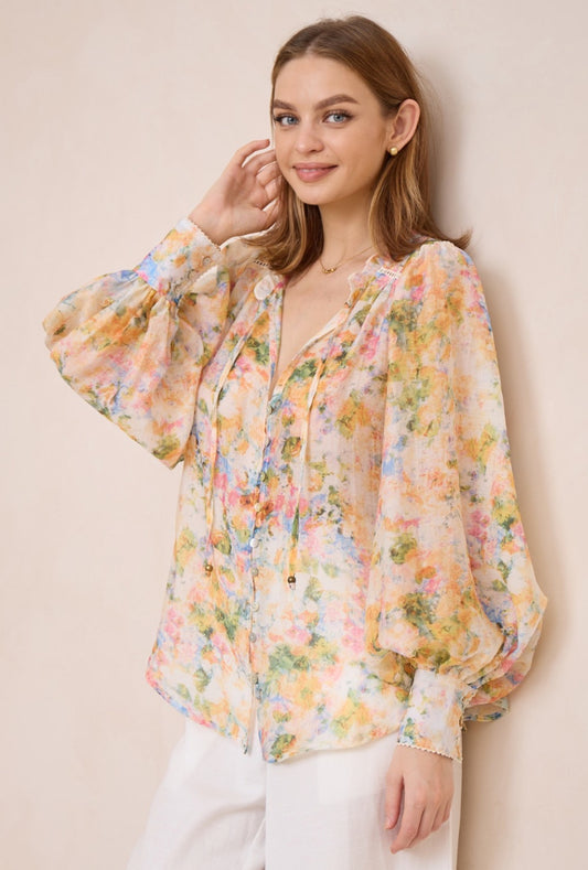 Panama Monet Floral Blouse