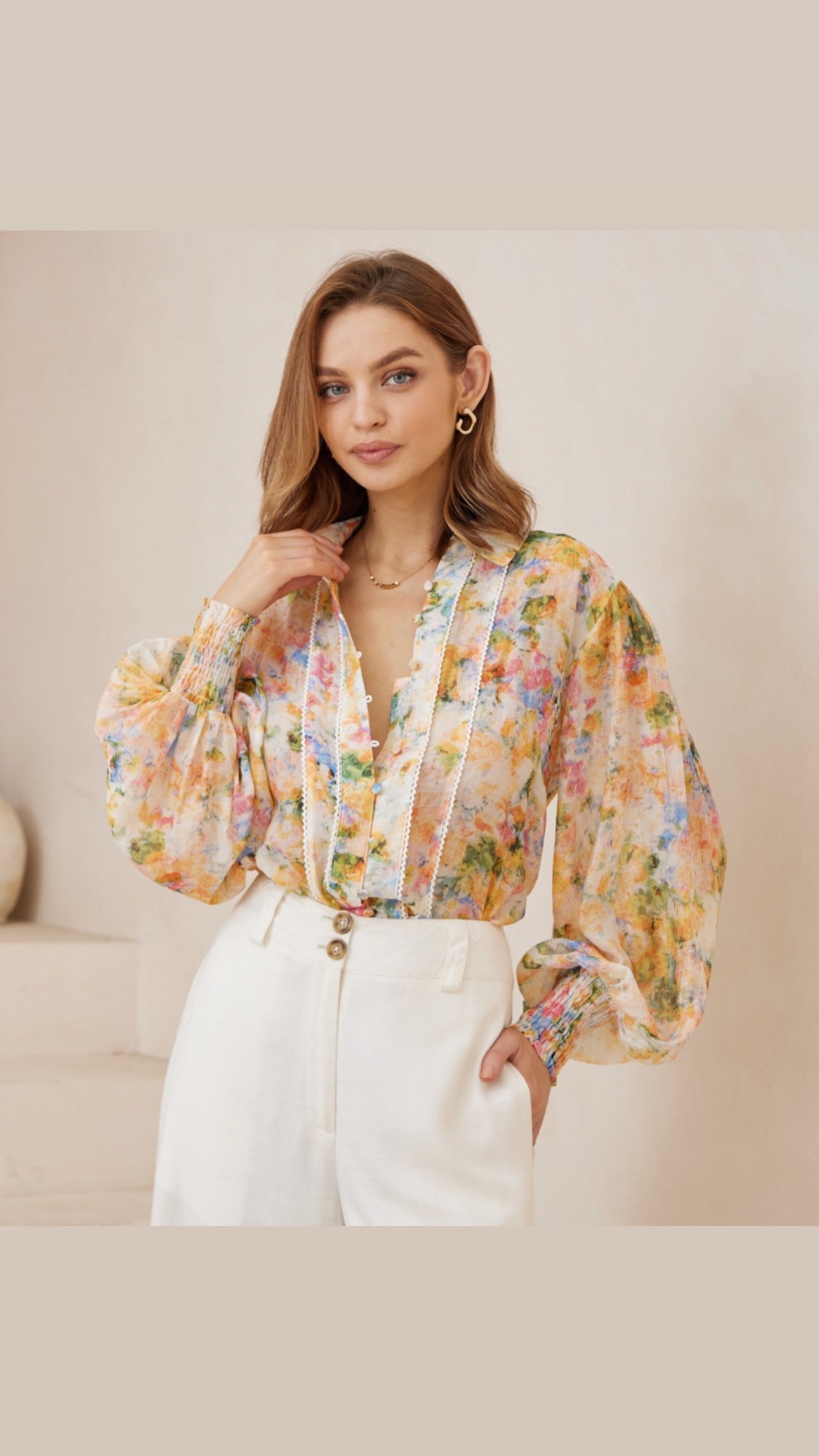 Elizabeth Monet print Blouse