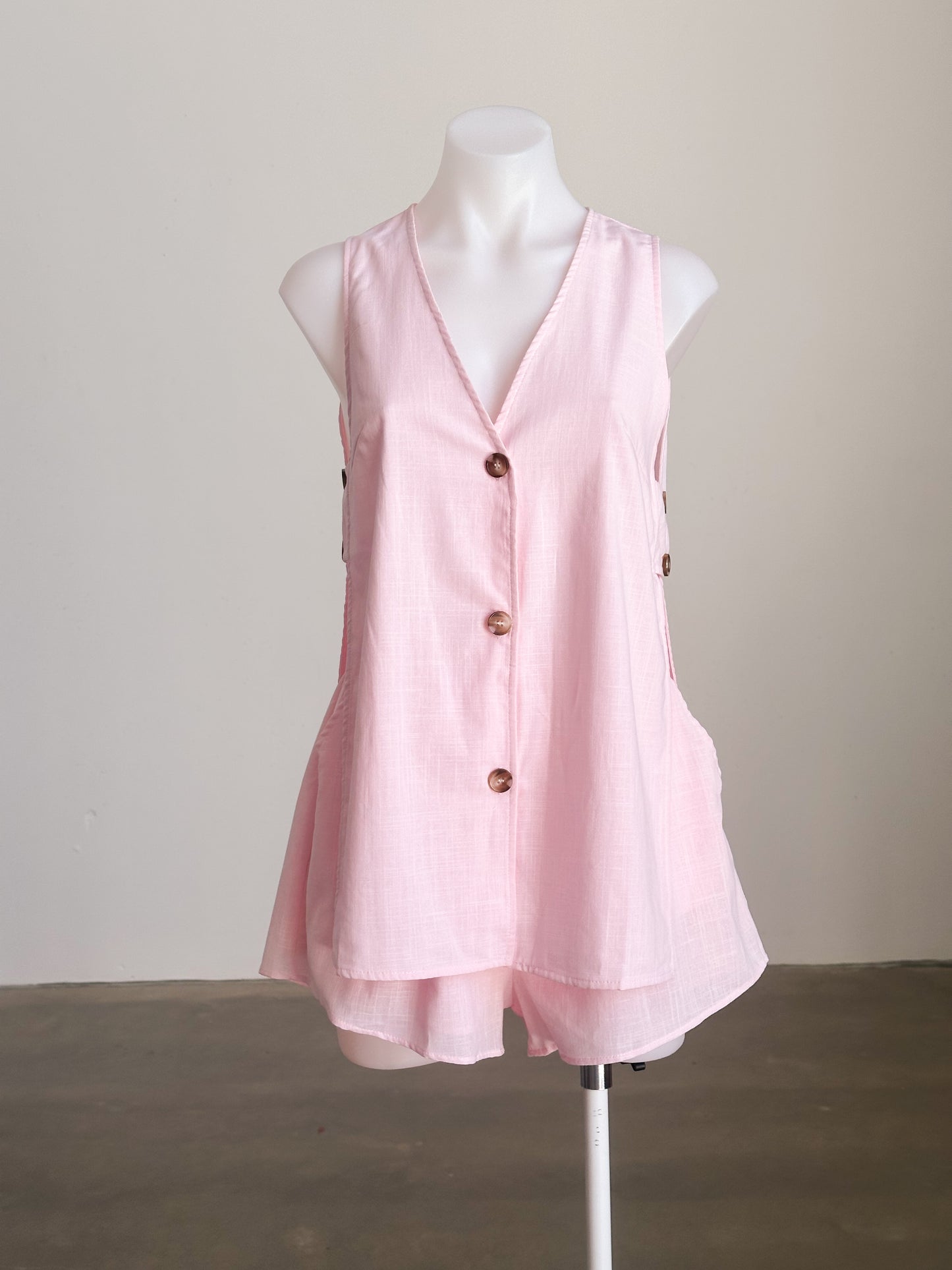 Frankie Pink Vest and Short set