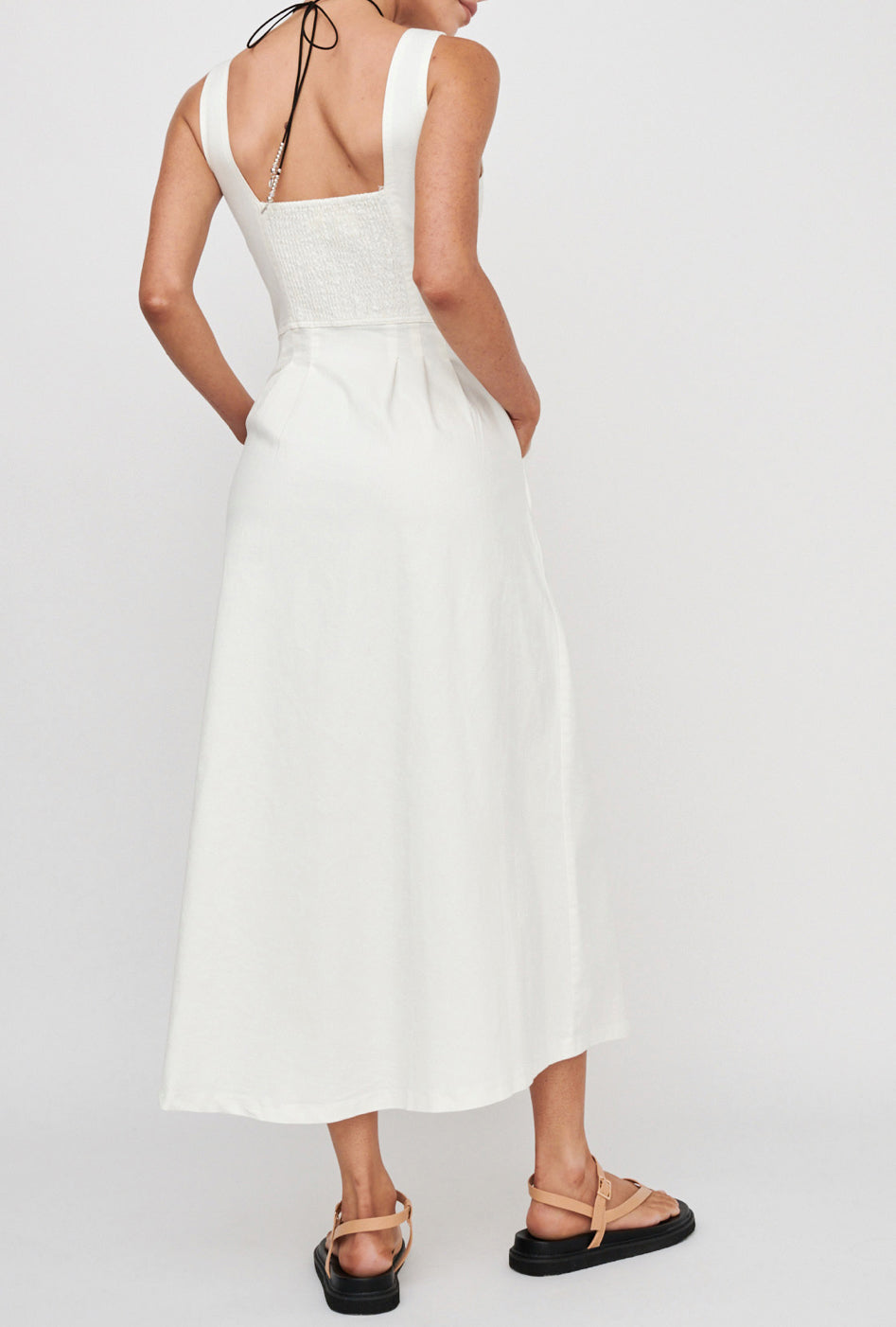 Millan White Denim Midi Dress