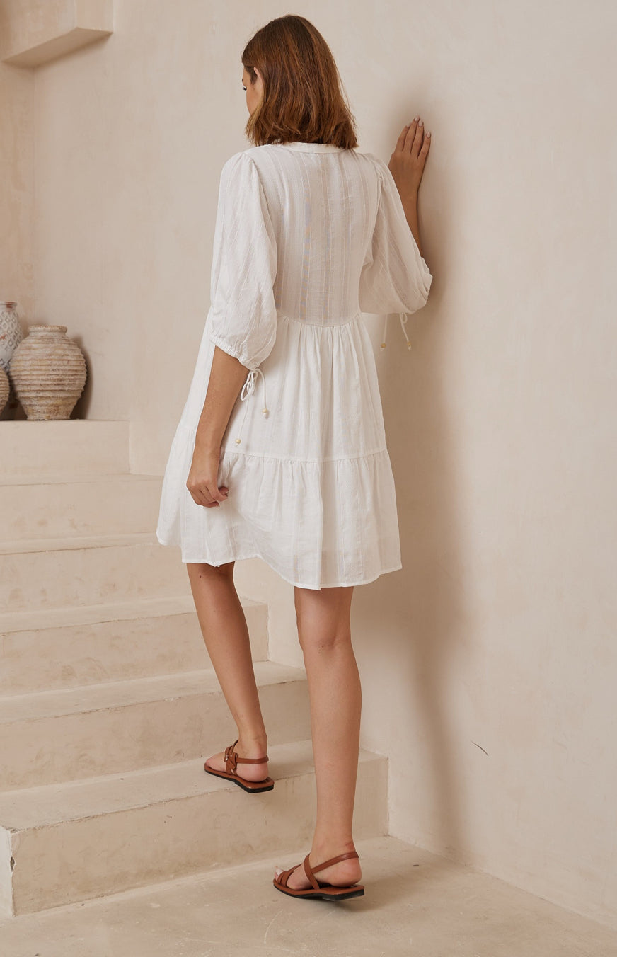 Belinda White Embossed Dress