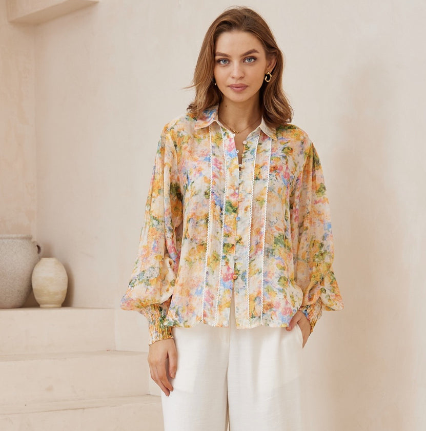 Elizabeth Monet print Blouse