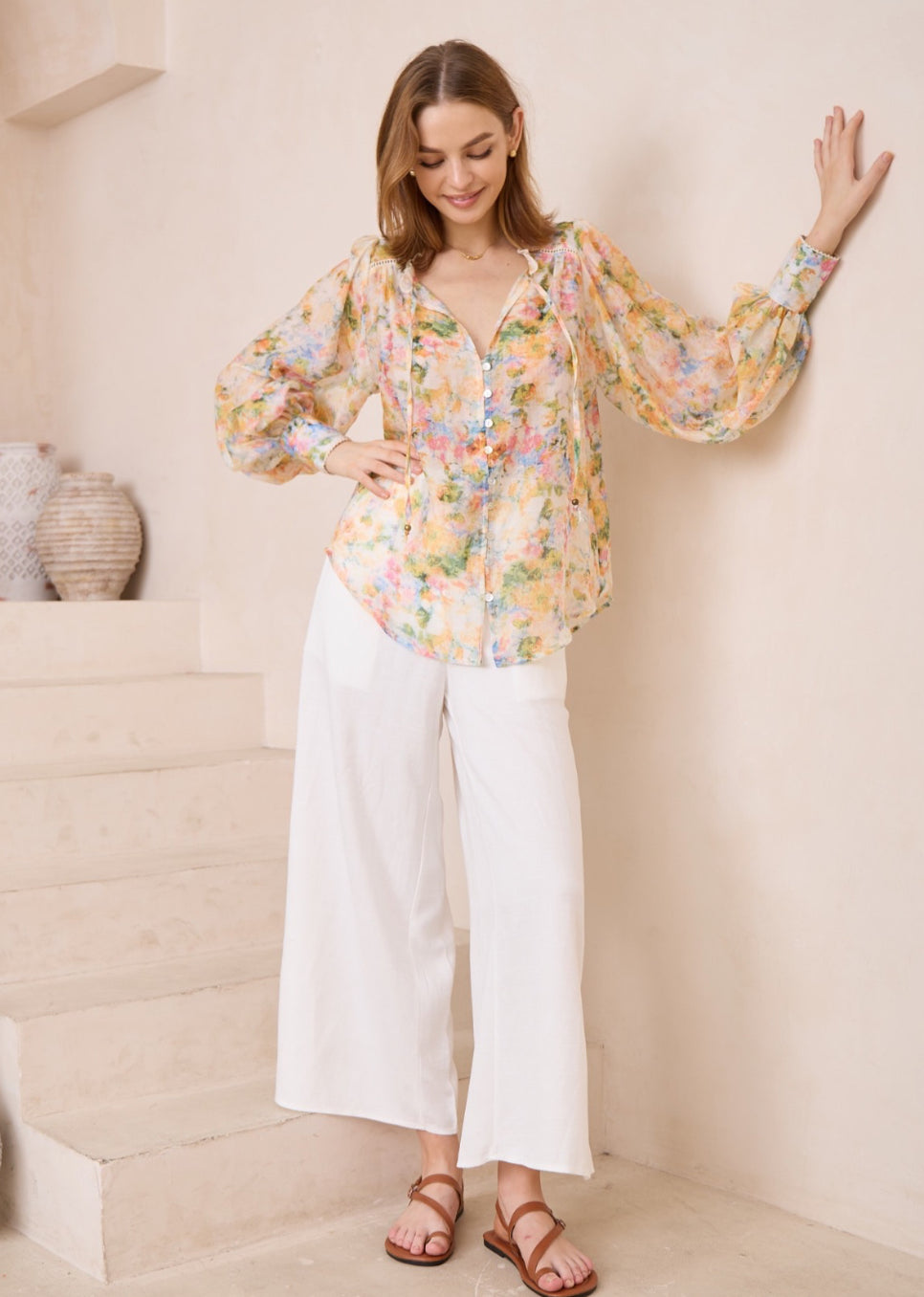 Panama Monet Floral Blouse